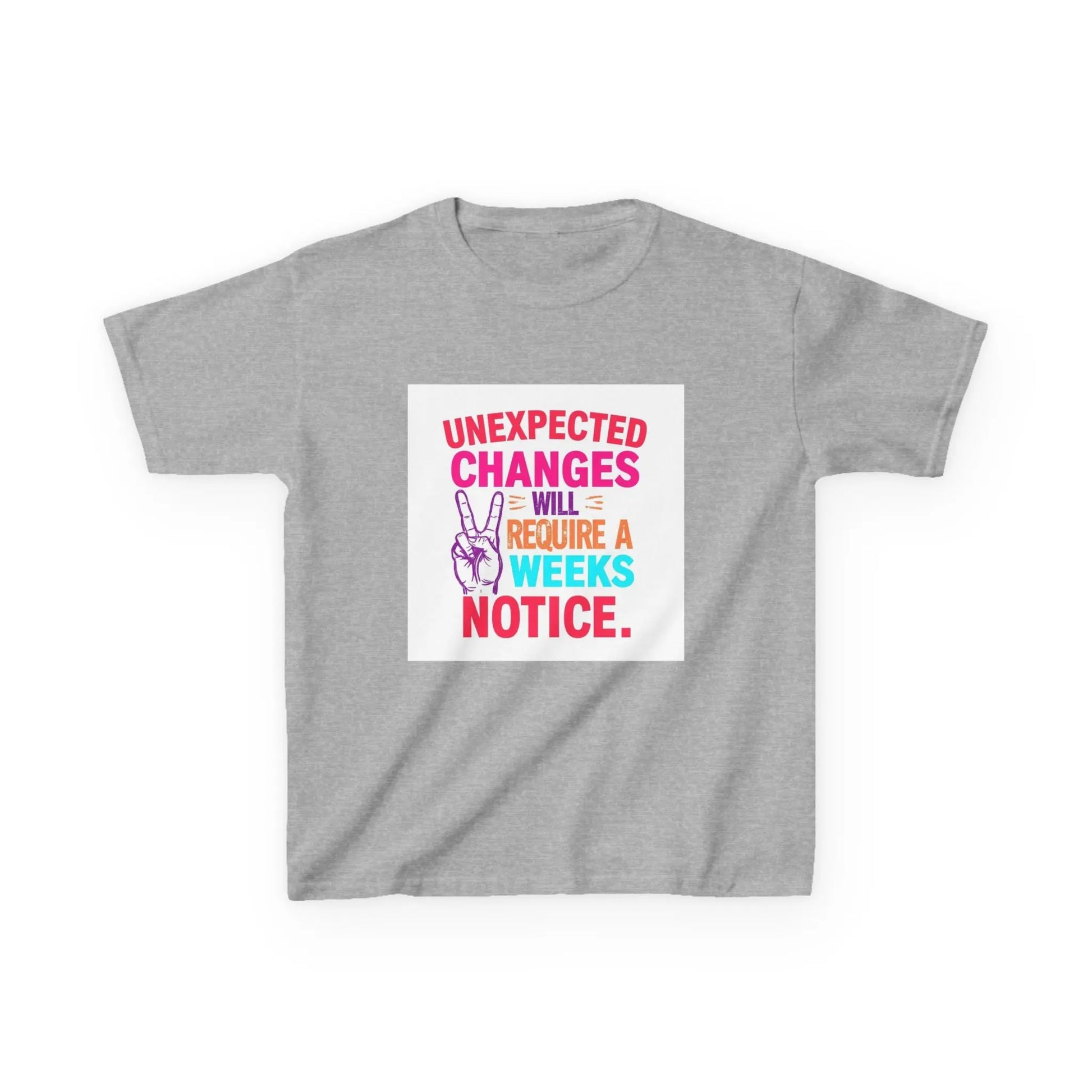 “Unexpected Changes Will Require A 2 Weeks Notice” - Kids Autism Awareness T-Shirt Printify