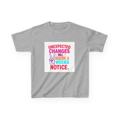 “Unexpected Changes Will Require A 2 Weeks Notice” - Kids Autism Awareness T-Shirt Printify