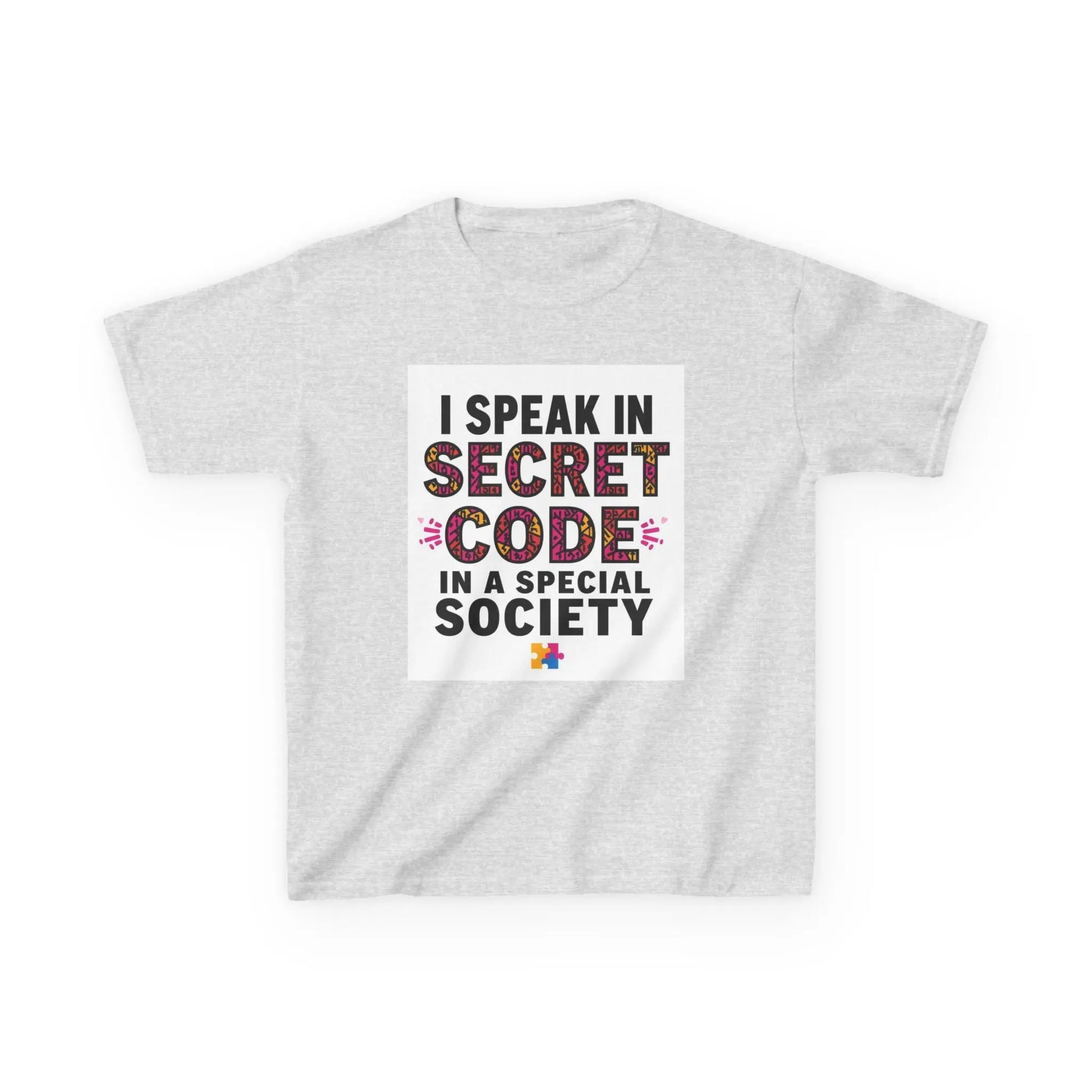 "I Speak in Secret Code" - Kids Autism Awareness T-Shirt Printify