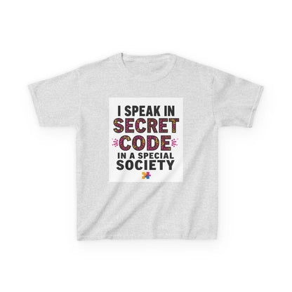 "I Speak in Secret Code" - Kids Autism Awareness T-Shirt Printify