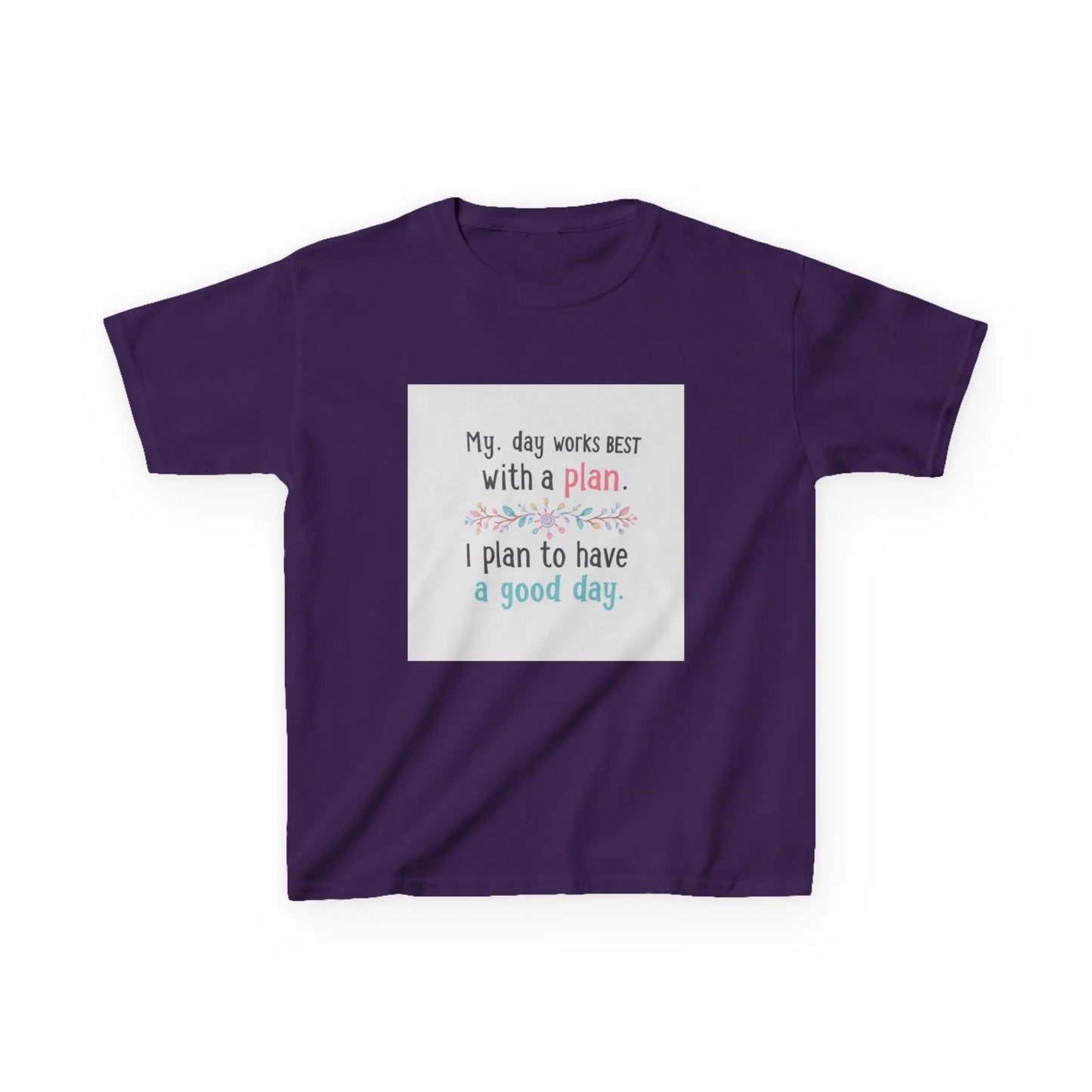 "My day works best with a plan. I plan to have a good day." - Kids Autism Awareness T-Shirt Printify