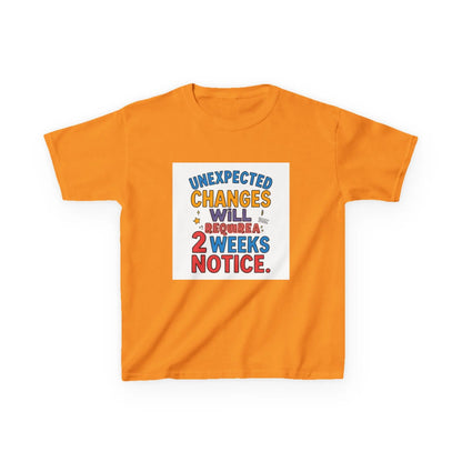 "Unexpected Changes Will Require 2 Weeks Notice" - Kids Autism Awareness T-Shirt Printify