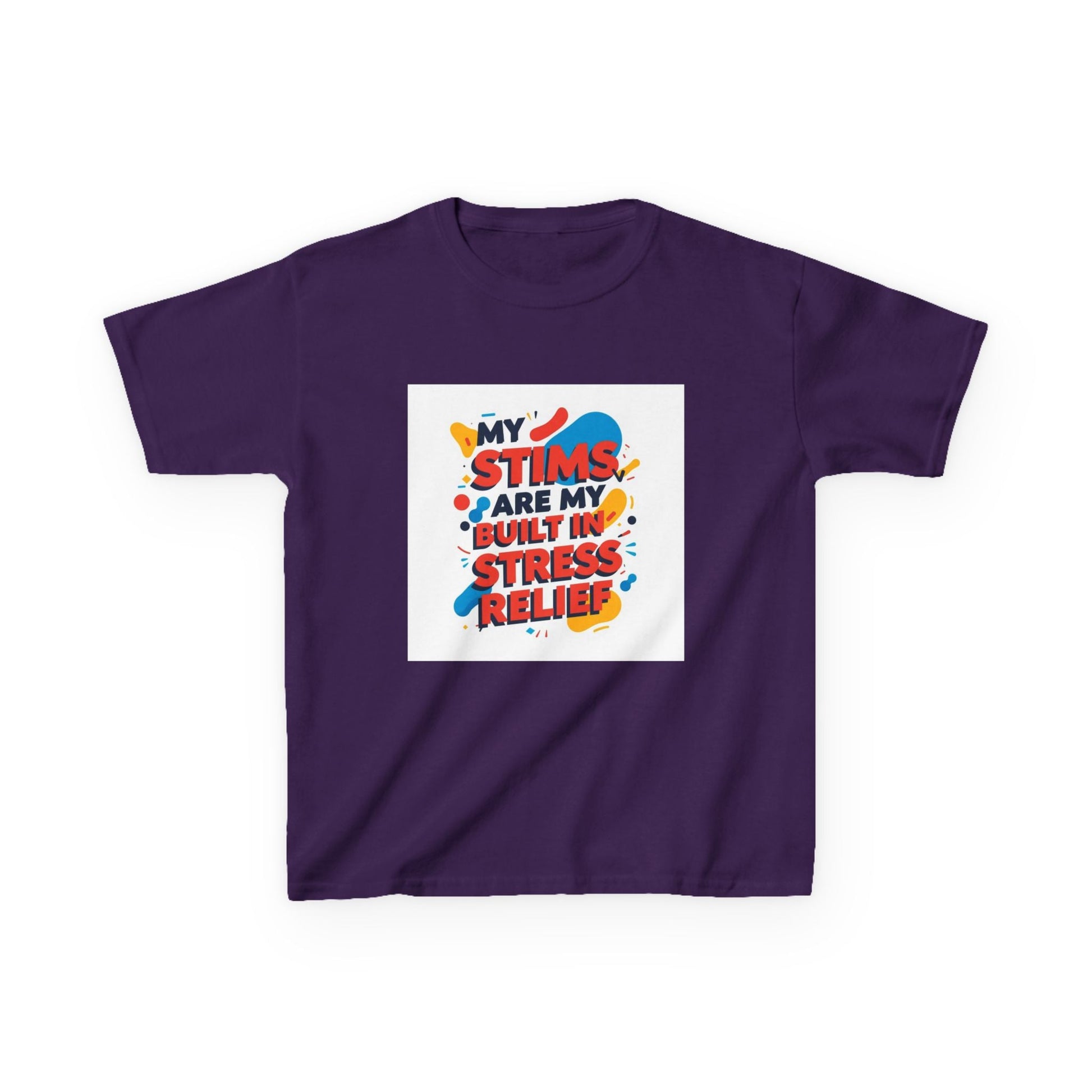 "My Stims Are My Built-in Stress Relief"- Kids Autism Awareness T-Shirt Printify