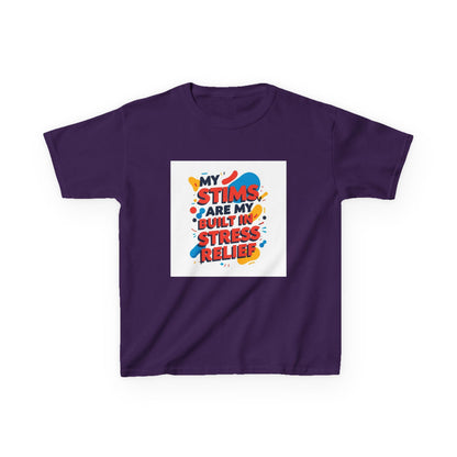 "My Stims Are My Built-in Stress Relief"- Kids Autism Awareness T-Shirt Printify