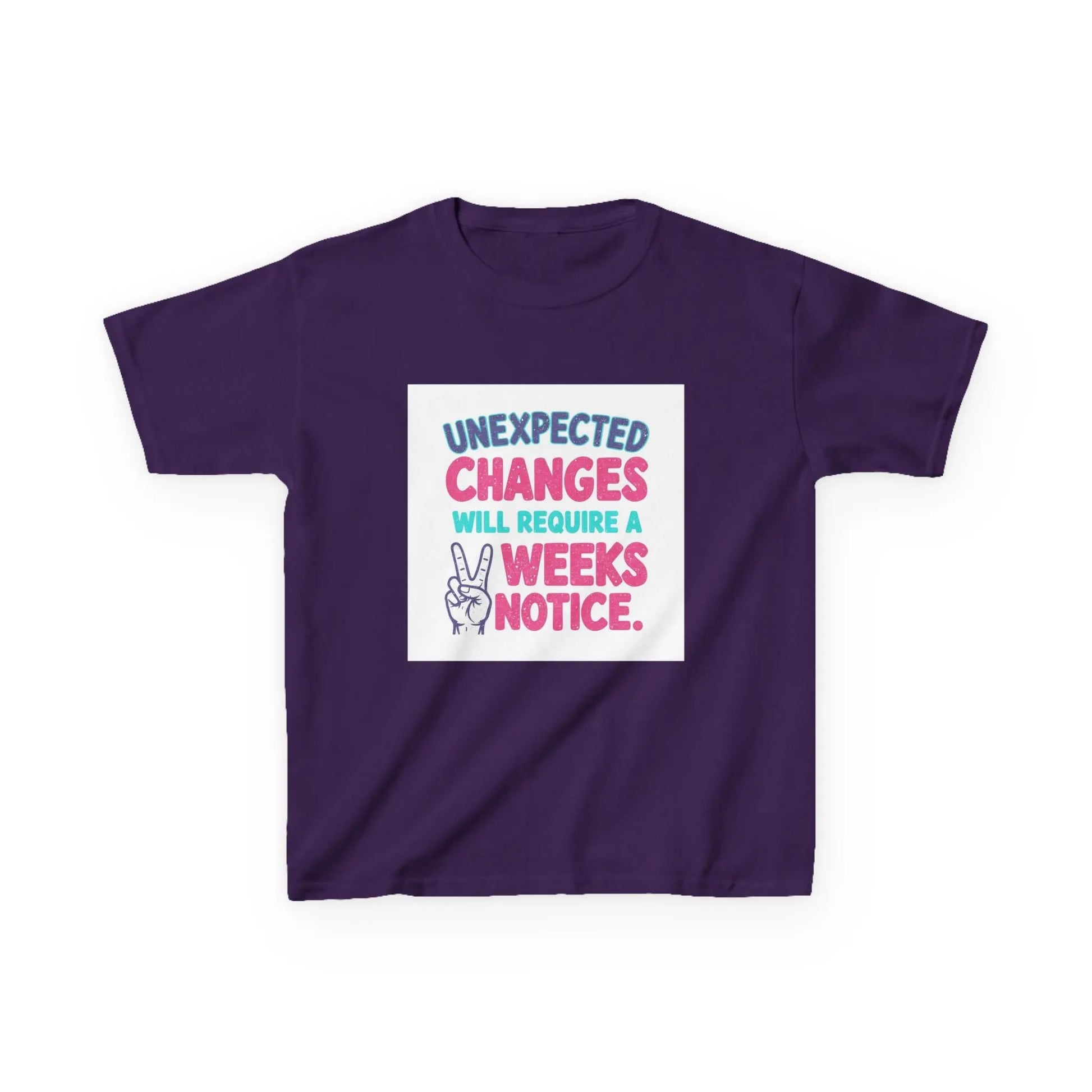 "Unexpected Changes Will Require 2 Weeks Notice" - Kids Autism Awareness T-Shirt Printify