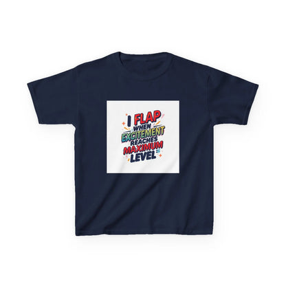 "I Flap When Excitement Reaches Maximum Level" - Kids Autism Awareness T-Shirt Printify
