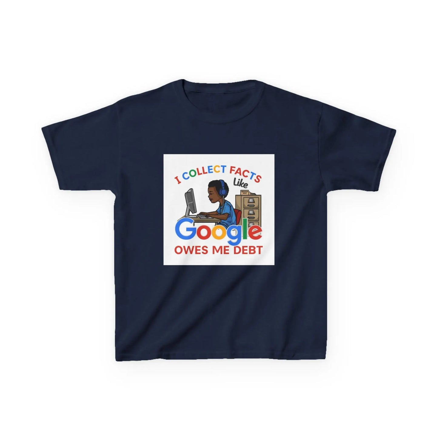 "I Collect Facts Like Google Owes Me Debt" - Kids Autism Awareness T-Shirt Printify