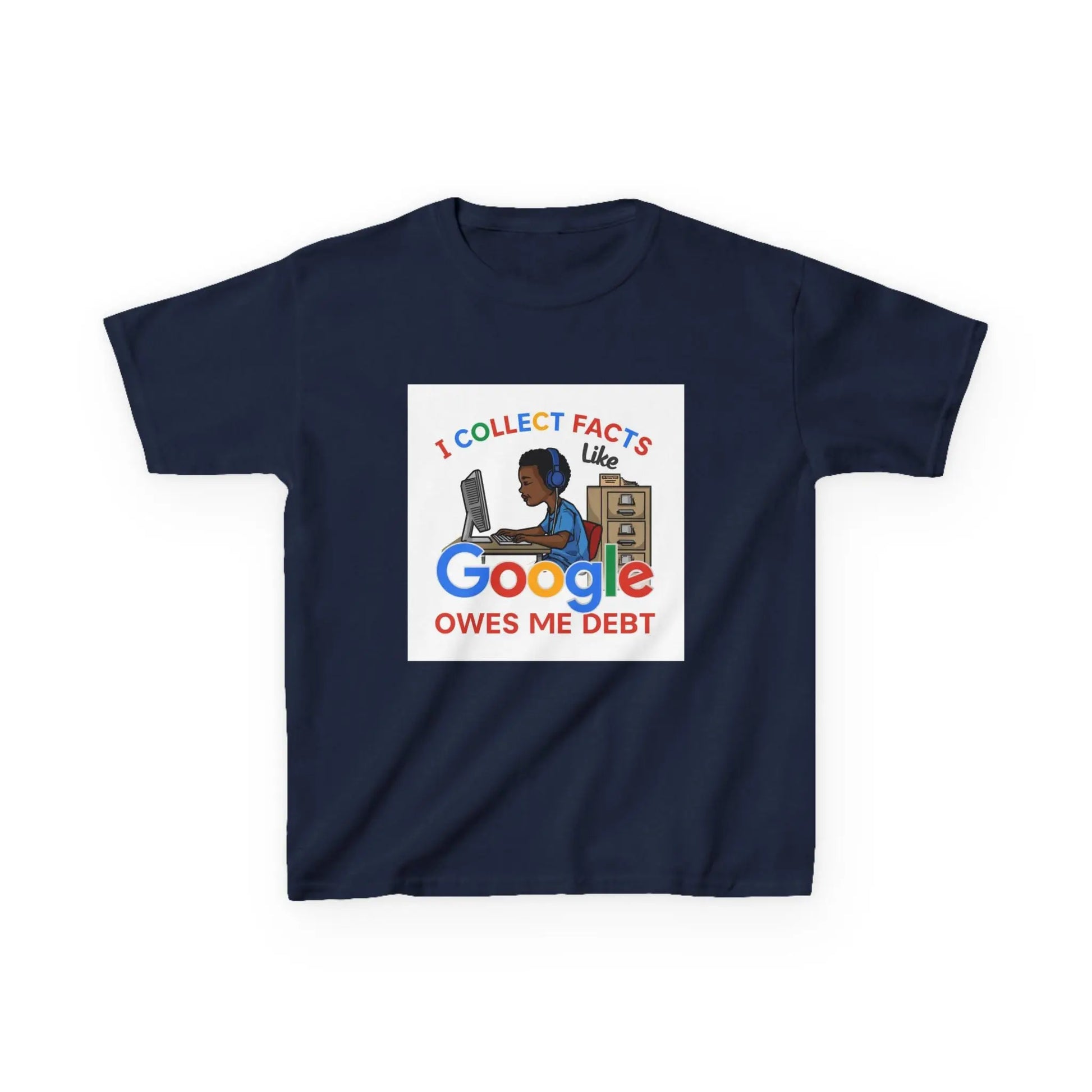 "I Collect Facts Like Google Owes Me Debt" - Kids Autism Awareness T-Shirt Printify