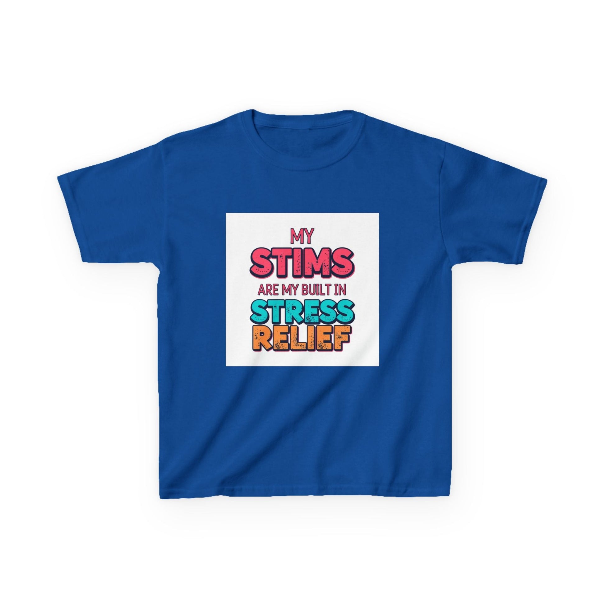 "My Stims Are My Built-In Stress Relief" - Kids Autism Awareness T-Shirt Printify