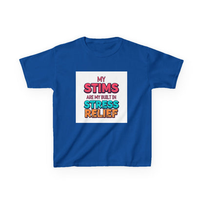 "My Stims Are My Built-In Stress Relief" - Kids Autism Awareness T-Shirt Printify