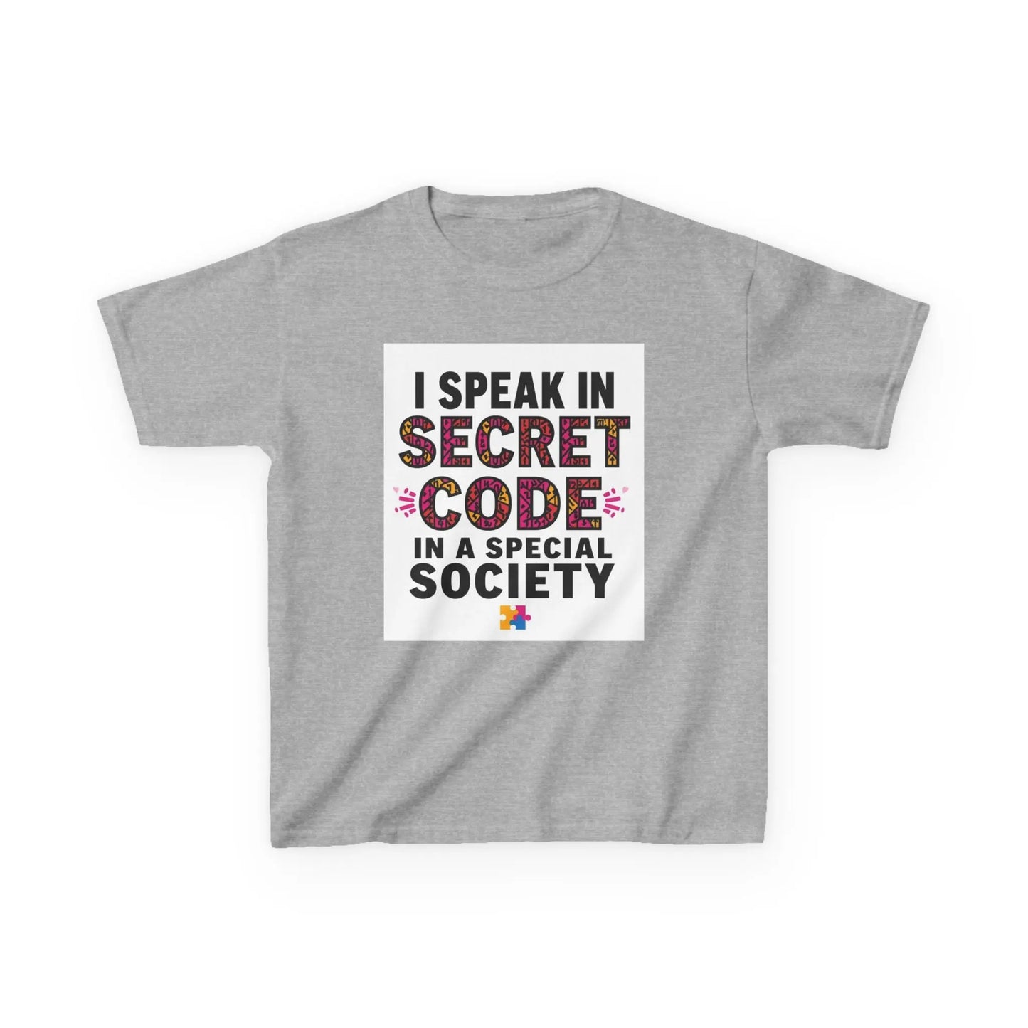 "I Speak in Secret Code" - Kids Autism Awareness T-Shirt Printify