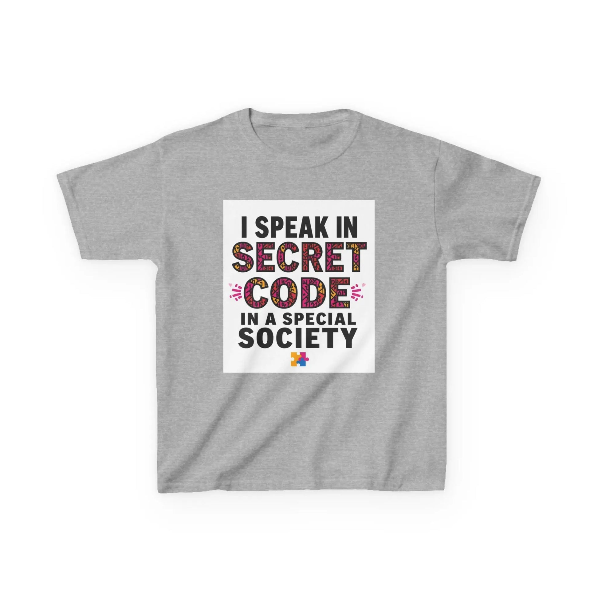 "I Speak in Secret Code" - Kids Autism Awareness T-Shirt Printify