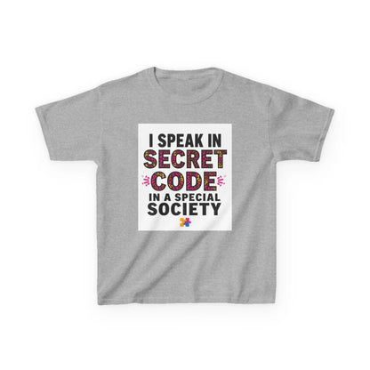 "I Speak in Secret Code" - Kids Autism Awareness T-Shirt Printify