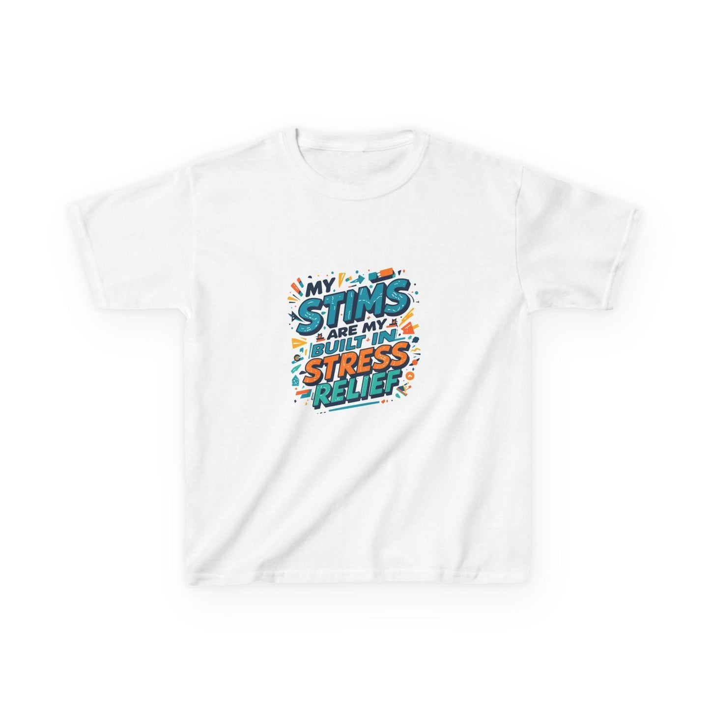 “My Stims Are My Superpower: Stress Relief” - Kids Autism Awareness T-Shirt Printify