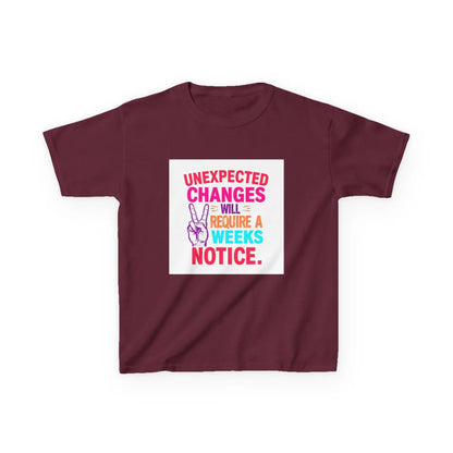 “Unexpected Changes Will Require A 2 Weeks Notice” - Kids Autism Awareness T-Shirt Printify