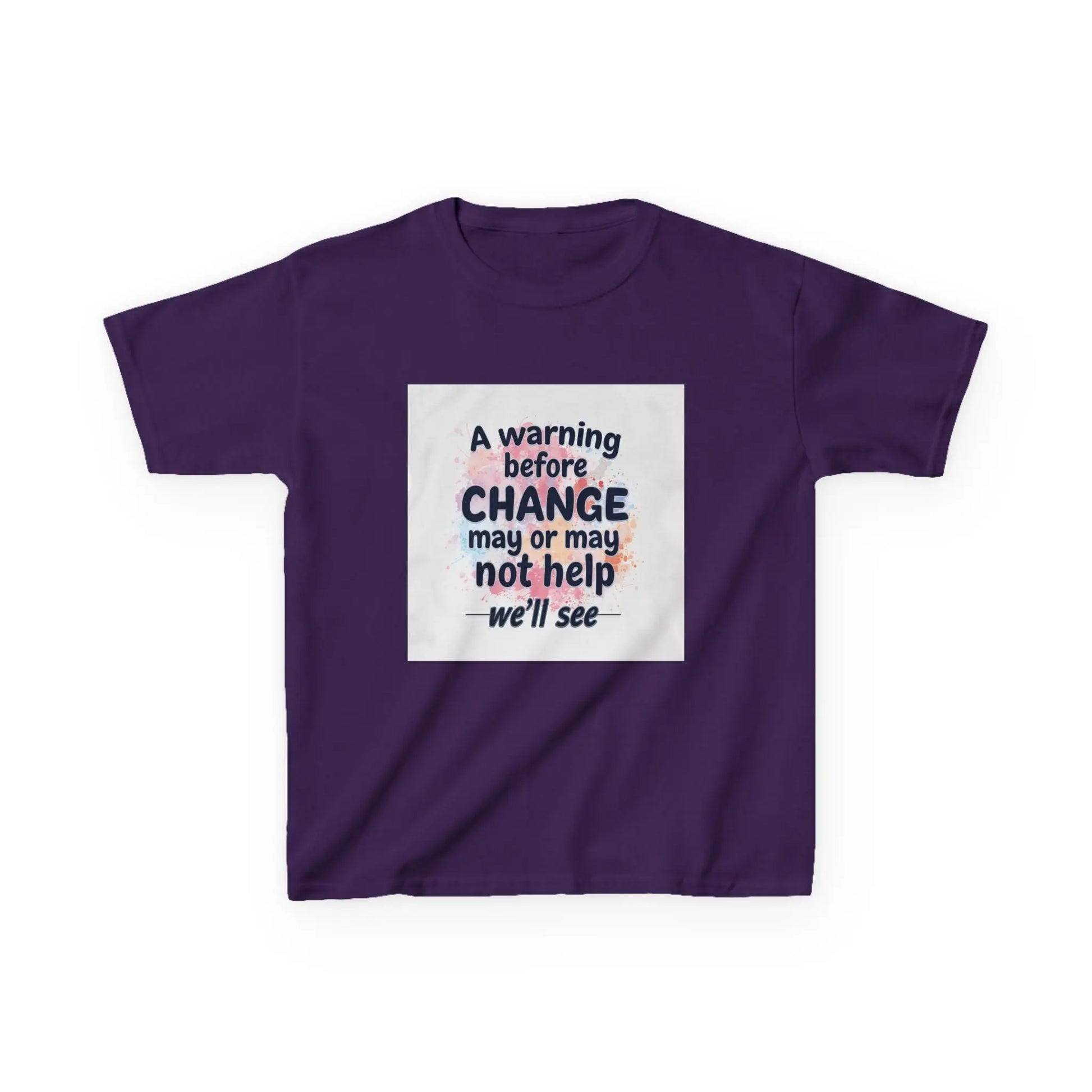 "A warning before CHANGE may or may not help — we'll see" - Kids Autism Awareness T-Shirt Printify