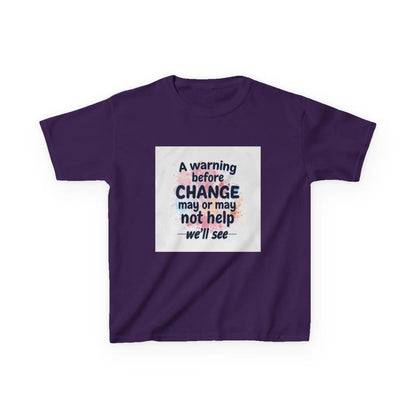 "A warning before CHANGE may or may not help — we'll see" - Kids Autism Awareness T-Shirt Printify