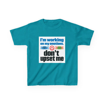 "I'm Working On My Emotions, Don't Upset Me" - Kids Autism Awareness T-Shirt Printify