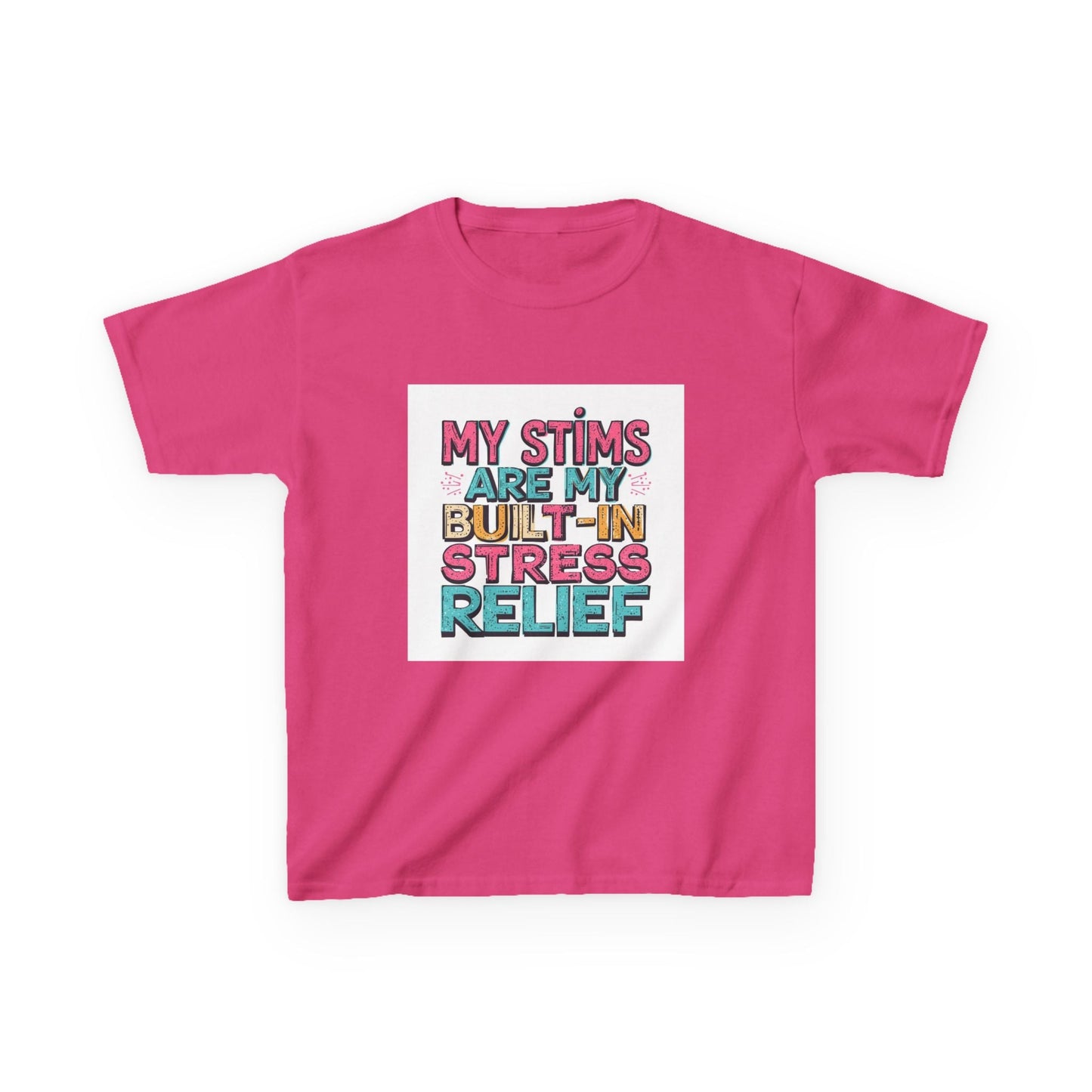 "My Stims Are My Built‑In Stress Relief" - Kids Autism Awareness T-Shirt Printify
