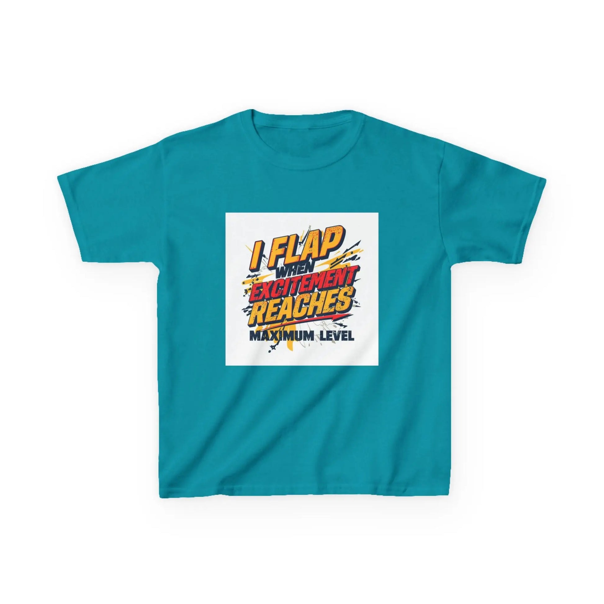 "I Flap Excitement Reaches Maximum Level" - Kids Autism Awareness T-Shirt Printify