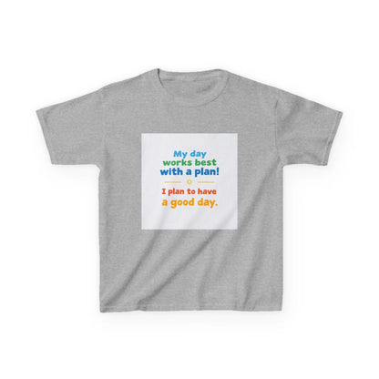 "My day works best with a plan! I plan to have a good day." - Kids Autism Awareness T-Shirt Printify