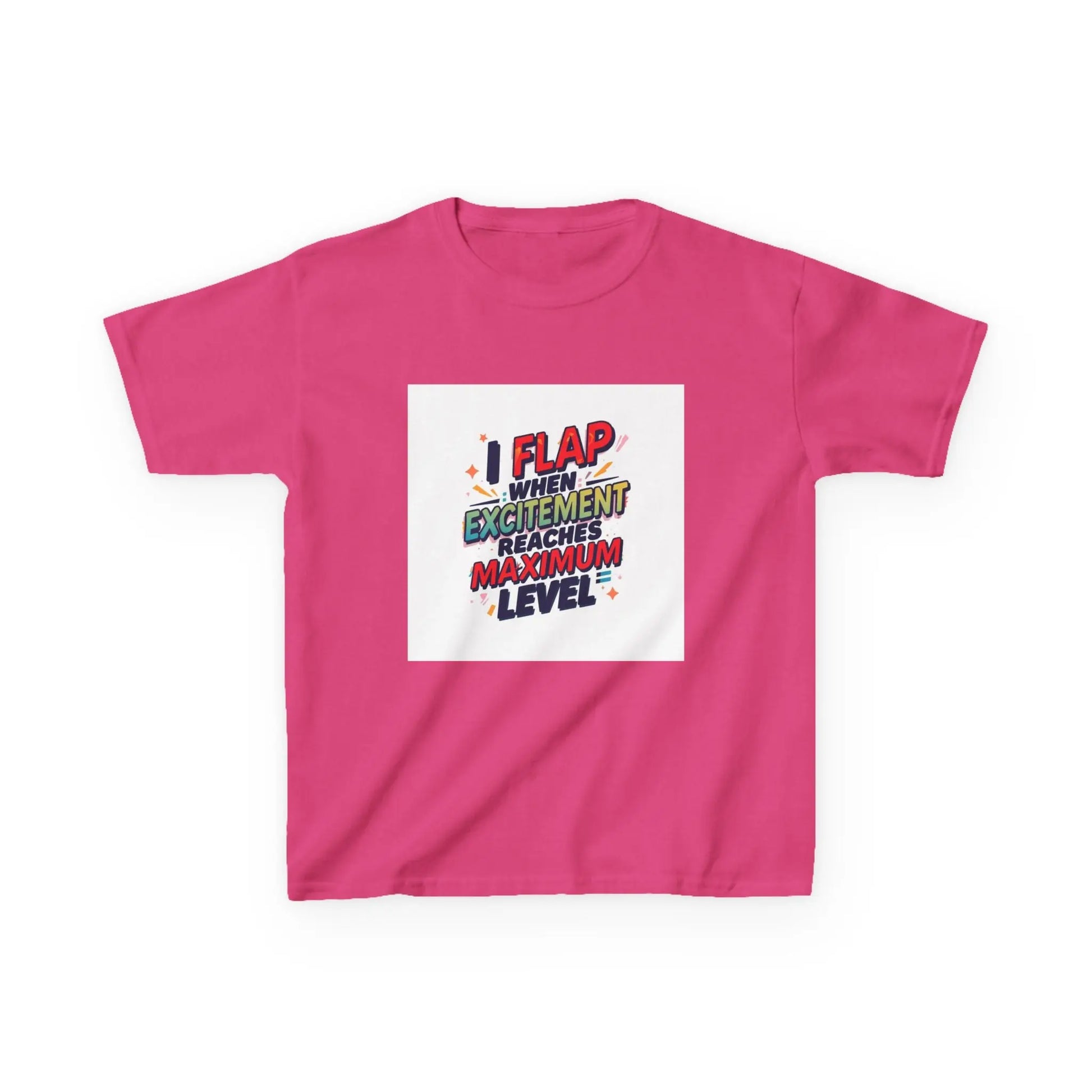 "I Flap When Excitement Reaches Maximum Level" - Kids Autism Awareness T-Shirt Printify