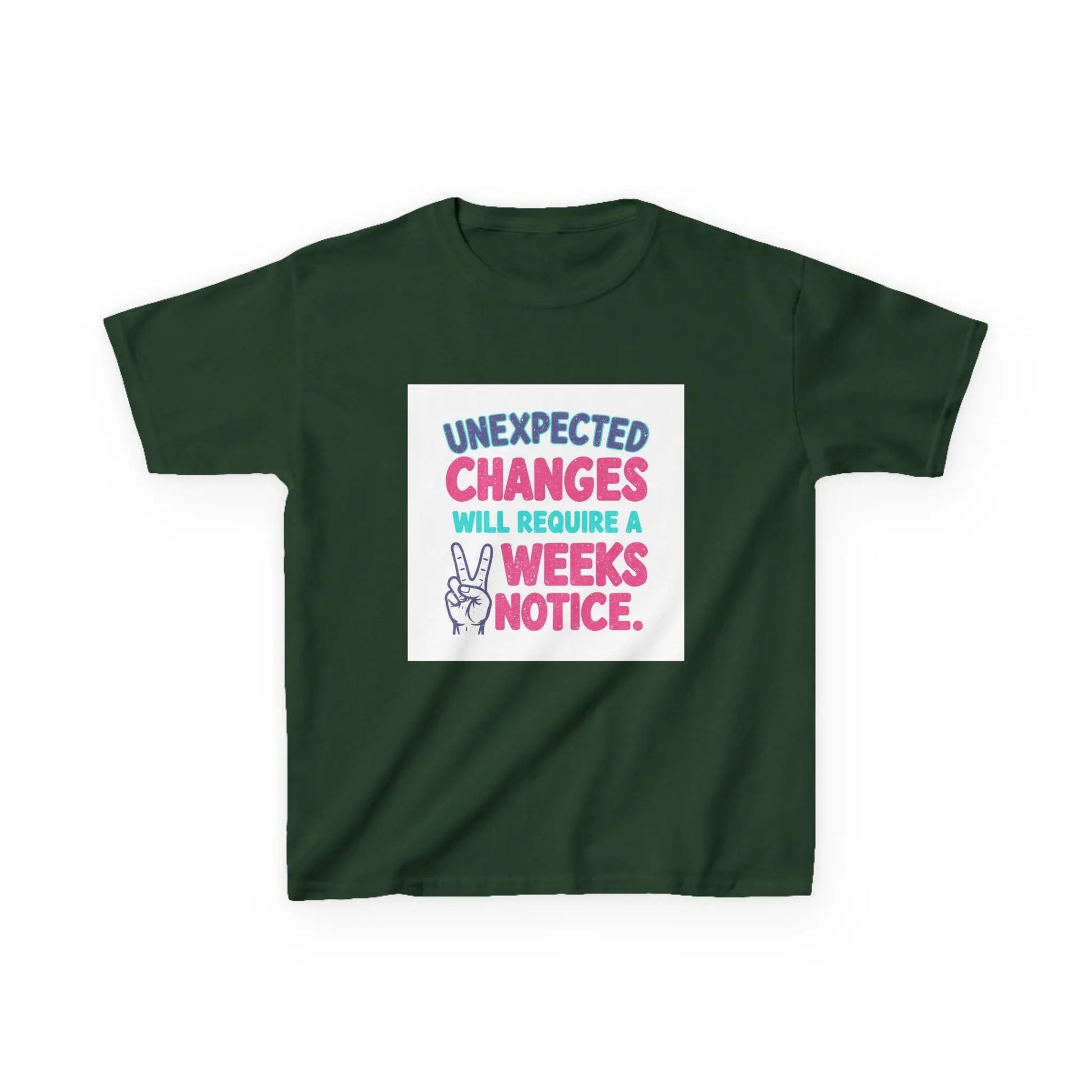 "Unexpected Changes Will Require 2 Weeks Notice" - Kids Autism Awareness T-Shirt Printify