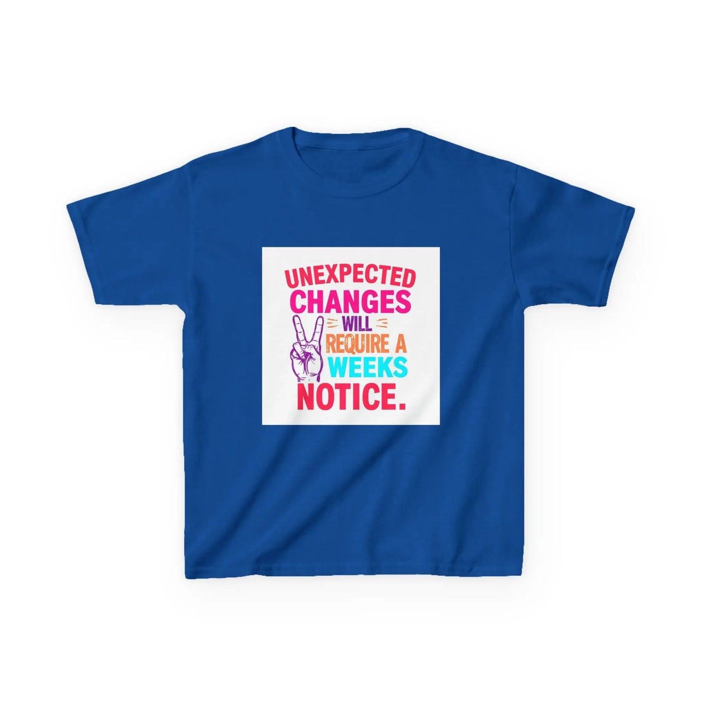 “Unexpected Changes Will Require A 2 Weeks Notice” - Kids Autism Awareness T-Shirt Printify