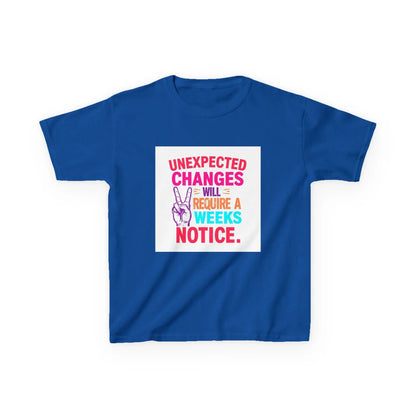 “Unexpected Changes Will Require A 2 Weeks Notice” - Kids Autism Awareness T-Shirt Printify