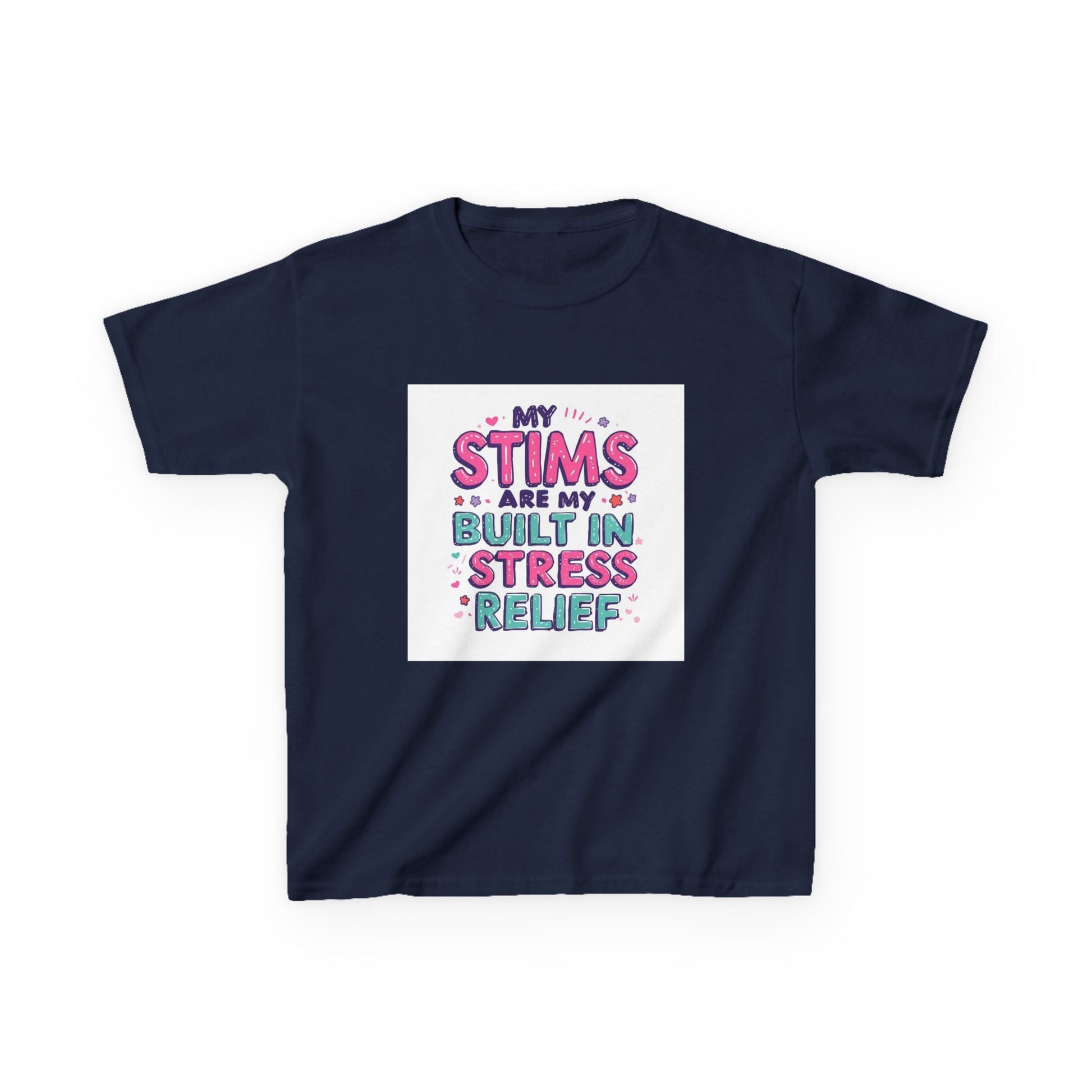 "My Stims Are My Built-In Stress Relief" - Kids Autism Awareness T-Shirt Printify
