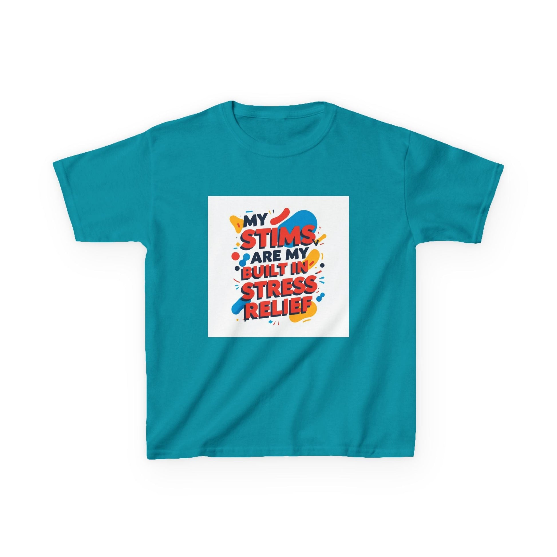 "My Stims Are My Built-in Stress Relief"- Kids Autism Awareness T-Shirt Printify