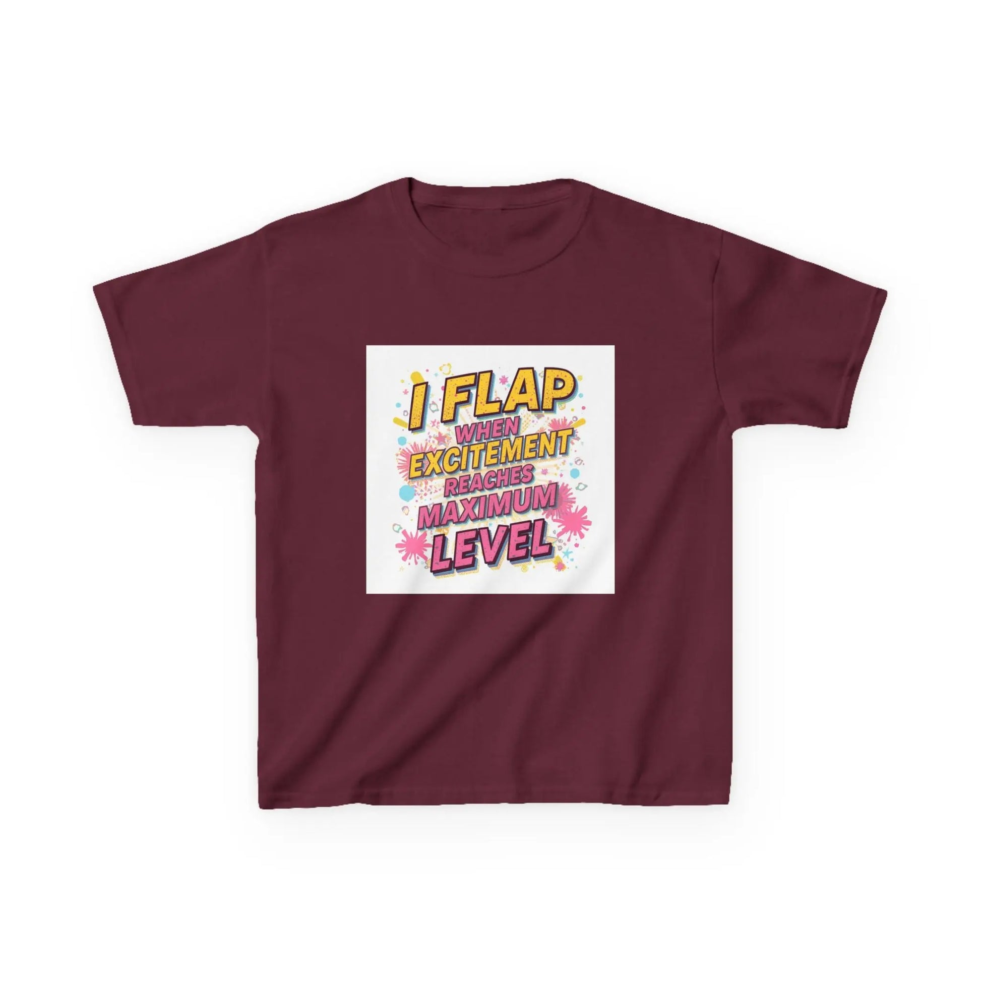 "I Flap When Excitement Reaches Maximum Level" - Kids Autism Awareness T-Shirt Printify