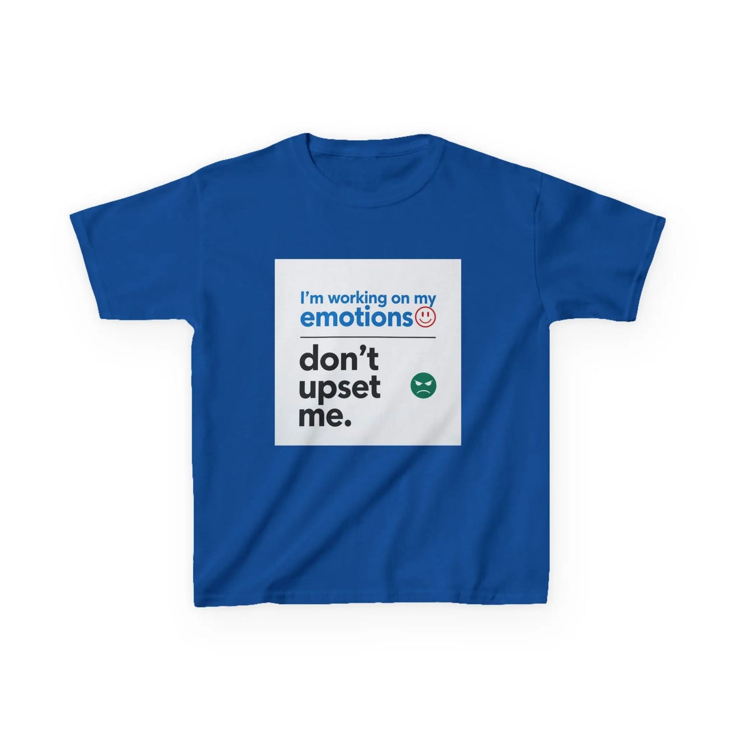 "I'm working on my emotions, don't upset me." - Kids Autism Awareness T-Shirt Printify
