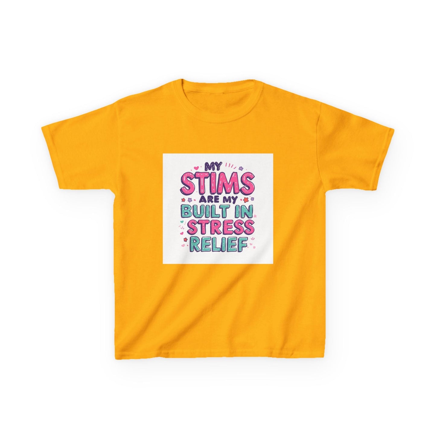 "My Stims Are My Built-In Stress Relief" - Kids Autism Awareness T-Shirt Printify