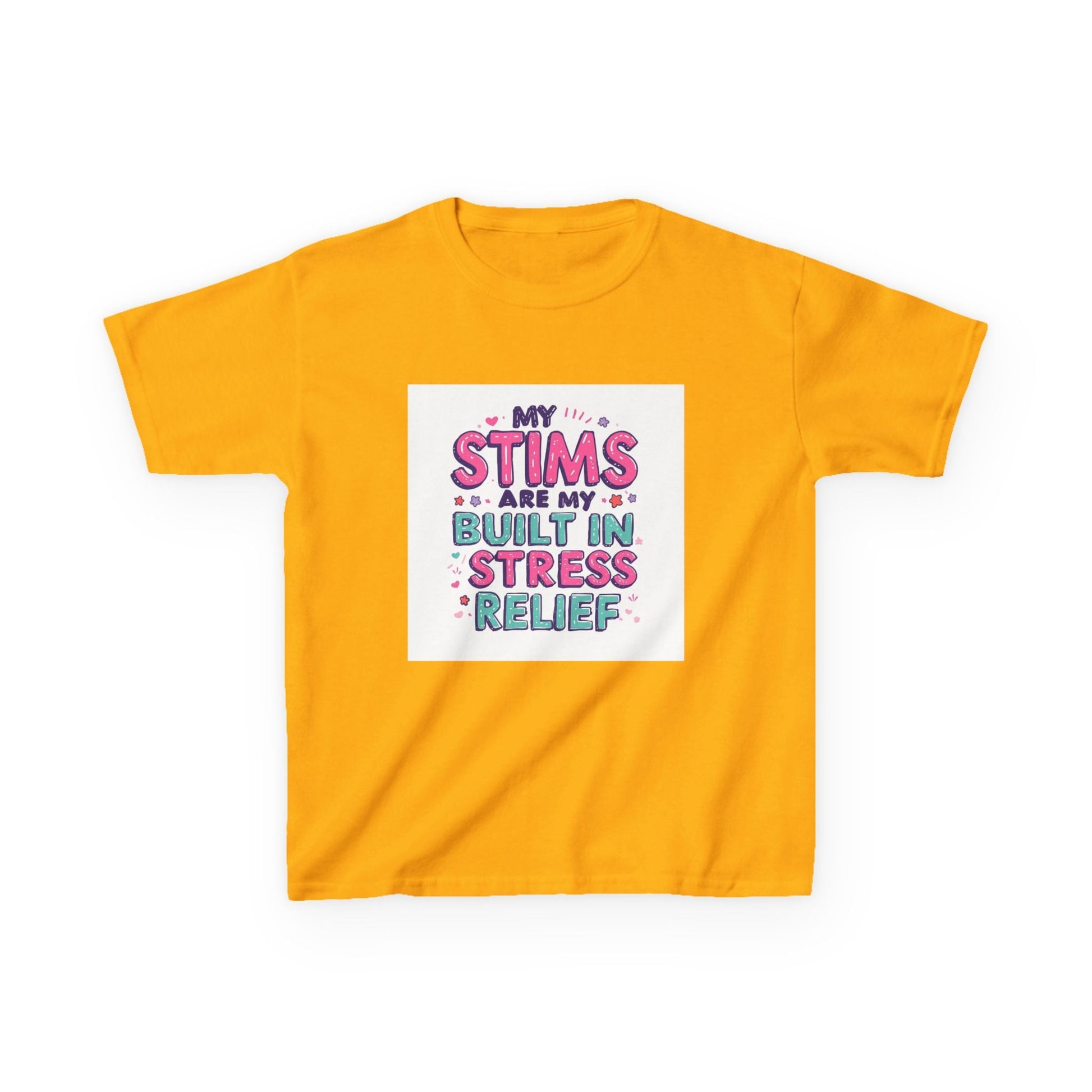"My Stims Are My Built-In Stress Relief" - Kids Autism Awareness T-Shirt Printify