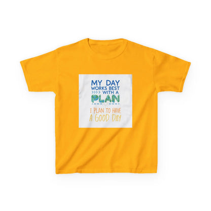 “My Day Works Best With a Plan” - Kids Autism Awareness T-Shirt Printify