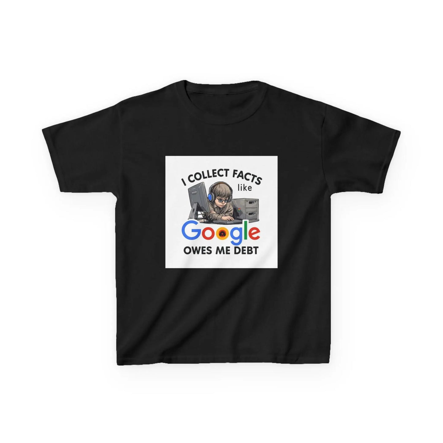 “I Collect Facts Like Google Owes Me Debt” - Kids Autism Awareness T-Shirt Printify