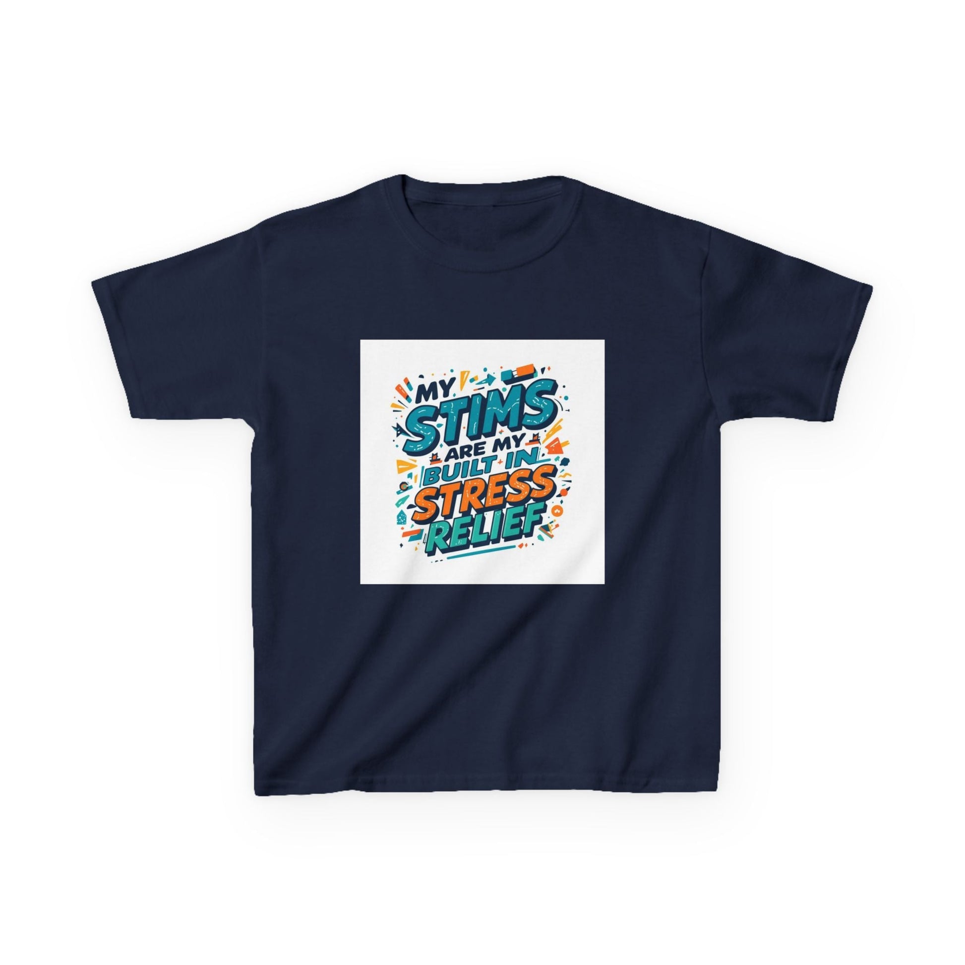 “My Stims Are My Superpower: Stress Relief” - Kids Autism Awareness T-Shirt Printify