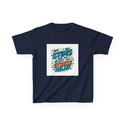 “My Stims Are My Superpower: Stress Relief” - Kids Autism Awareness T-Shirt Printify