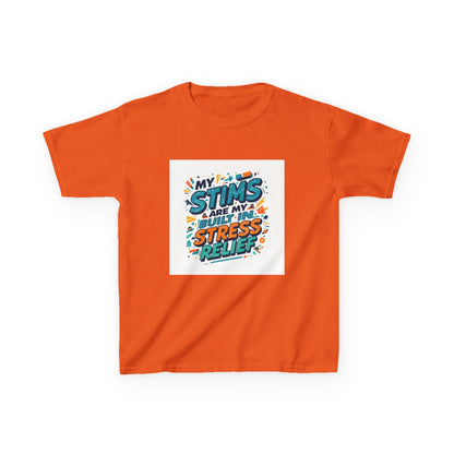 “My Stims Are My Superpower: Stress Relief” - Kids Autism Awareness T-Shirt Printify
