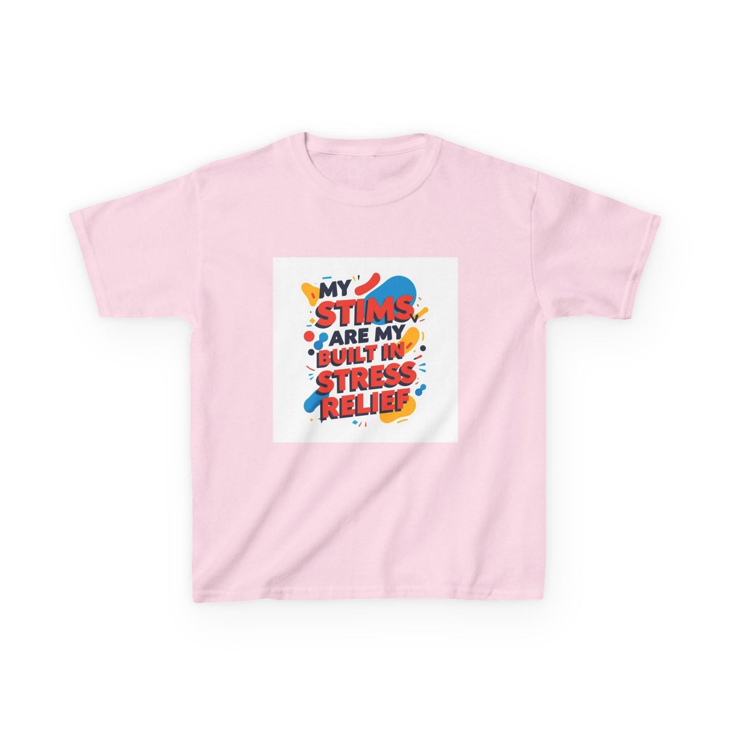 "My Stims Are My Built-in Stress Relief"- Kids Autism Awareness T-Shirt Printify