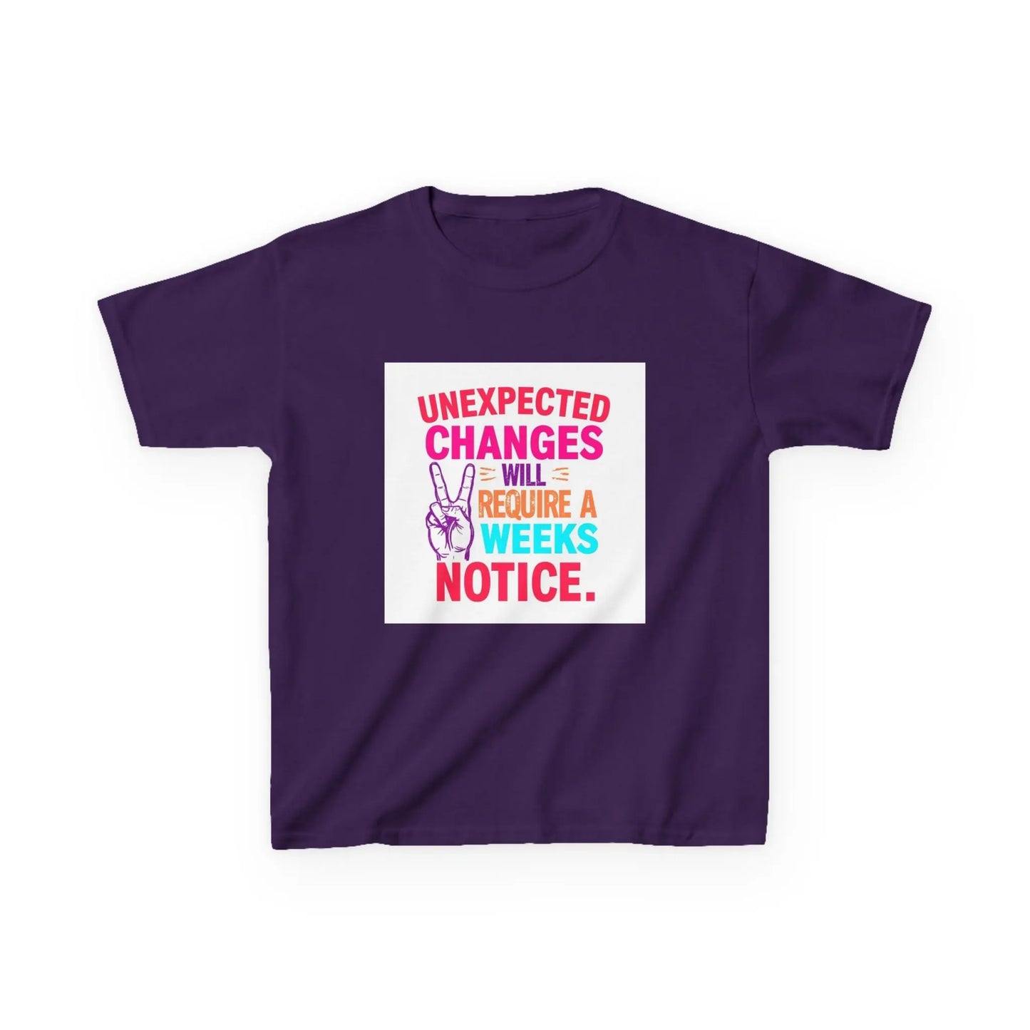“Unexpected Changes Will Require A 2 Weeks Notice” - Kids Autism Awareness T-Shirt Printify