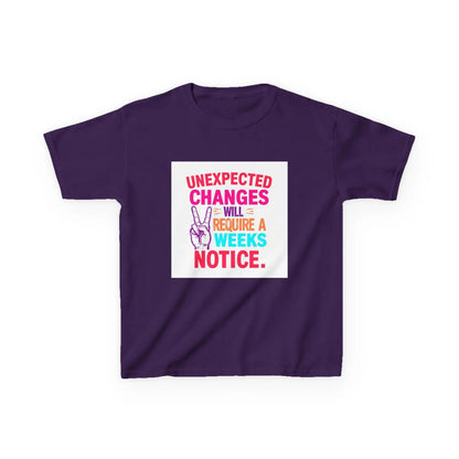 “Unexpected Changes Will Require A 2 Weeks Notice” - Kids Autism Awareness T-Shirt Printify