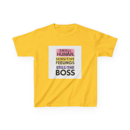 "Small Human, Sensitive Feelings, Still the Boss" - Kids Autism Awareness T-Shirt Printify