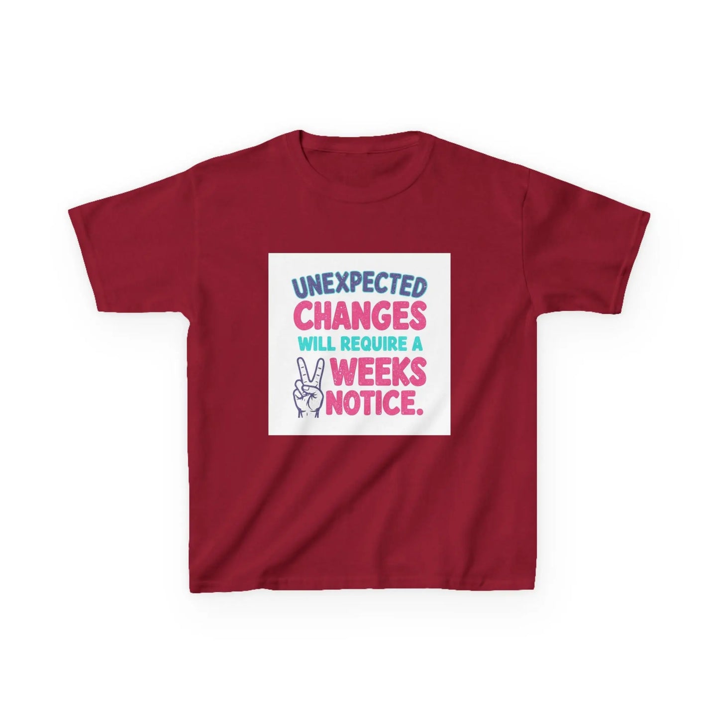 "Unexpected Changes Will Require 2 Weeks Notice" - Kids Autism Awareness T-Shirt Printify