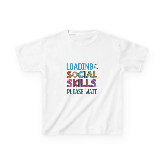 "Loading Social Skills Please Wait" - Kids Autism Awareness T-Shirt Printify