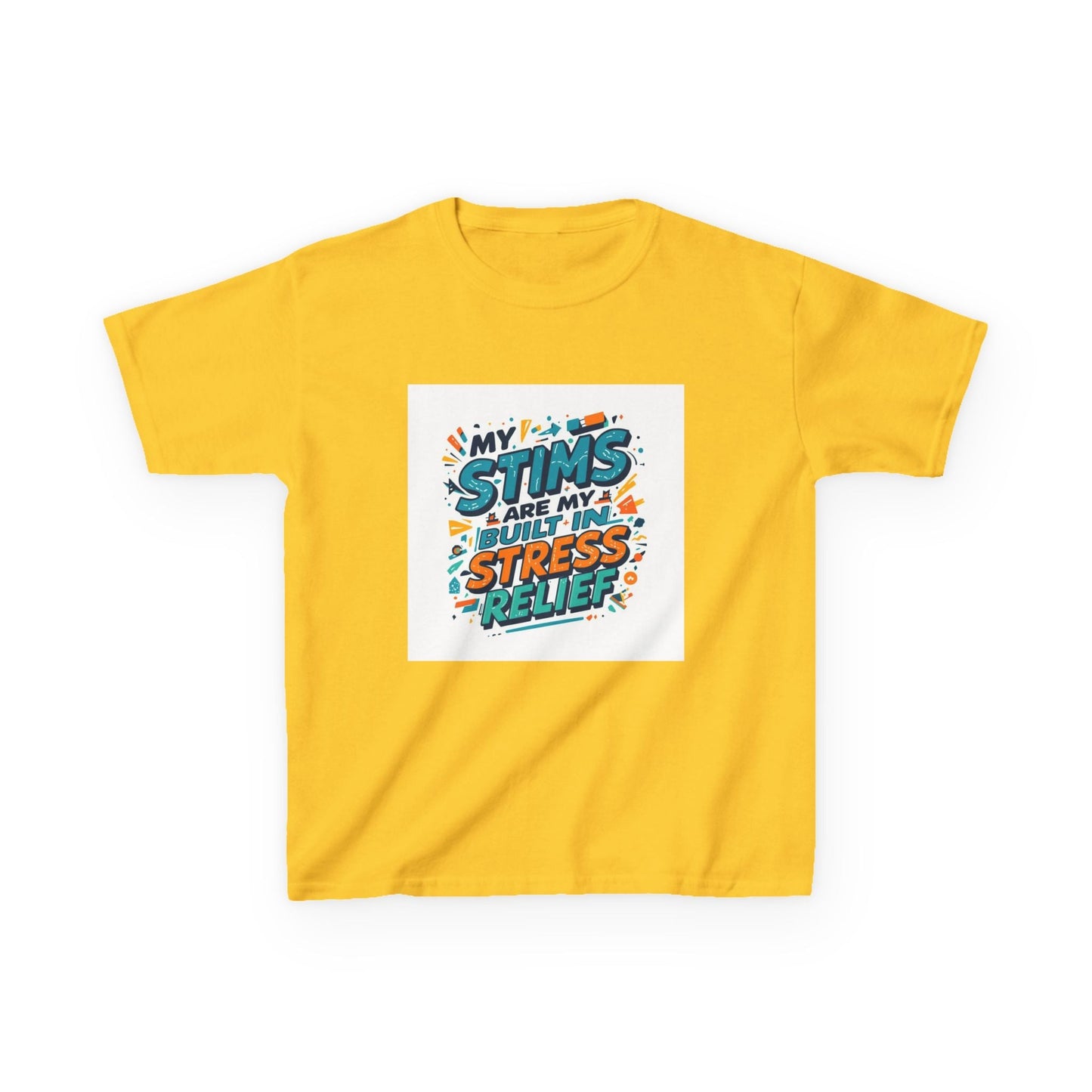 “My Stims Are My Superpower: Stress Relief” - Kids Autism Awareness T-Shirt Printify