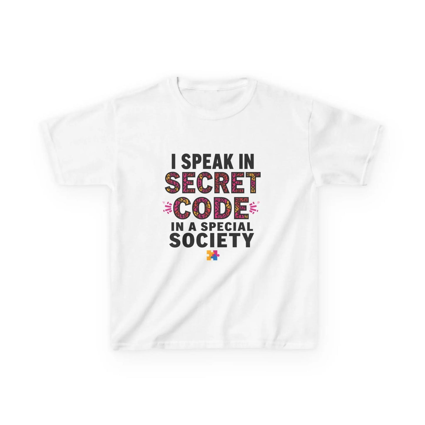 "I Speak in Secret Code" - Kids Autism Awareness T-Shirt Printify
