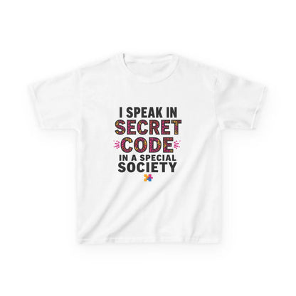 "I Speak in Secret Code" - Kids Autism Awareness T-Shirt Printify