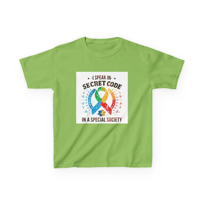 "I Speak in Secret Code in a Special Society" - Kids Autism Awareness T-Shirt Printify